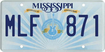 MS license plate MLF871