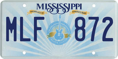 MS license plate MLF872