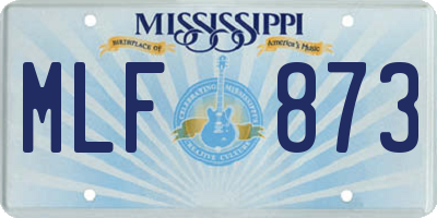 MS license plate MLF873