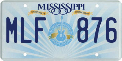 MS license plate MLF876