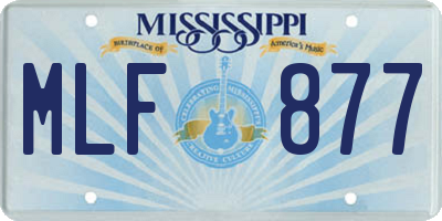 MS license plate MLF877