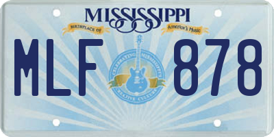 MS license plate MLF878