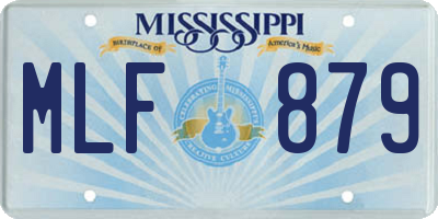 MS license plate MLF879