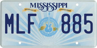 MS license plate MLF885