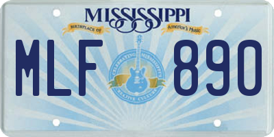 MS license plate MLF890