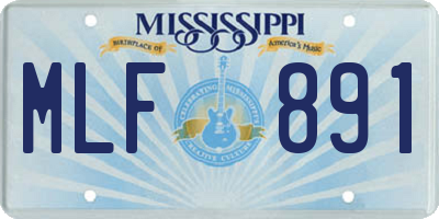 MS license plate MLF891