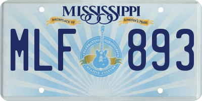 MS license plate MLF893