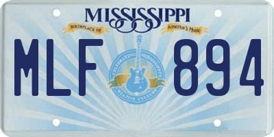 MS license plate MLF894
