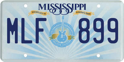MS license plate MLF899