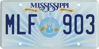 MS license plate MLF903