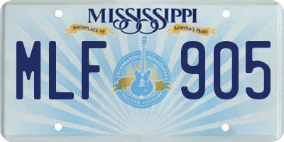 MS license plate MLF905