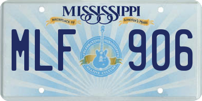 MS license plate MLF906