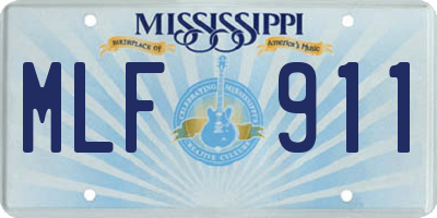 MS license plate MLF911