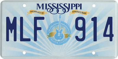 MS license plate MLF914