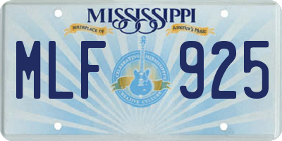 MS license plate MLF925