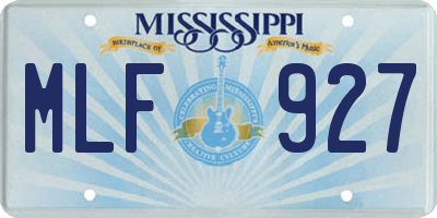 MS license plate MLF927