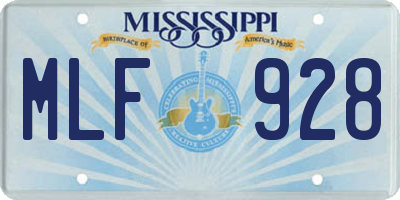 MS license plate MLF928