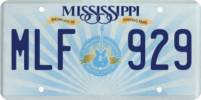 MS license plate MLF929