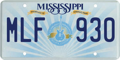 MS license plate MLF930