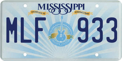 MS license plate MLF933