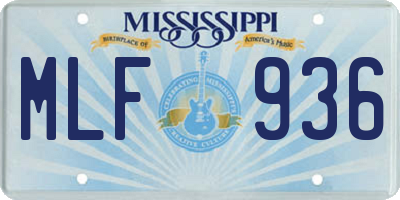 MS license plate MLF936