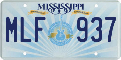 MS license plate MLF937