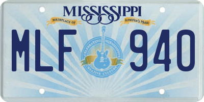 MS license plate MLF940