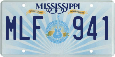 MS license plate MLF941