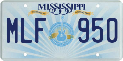 MS license plate MLF950
