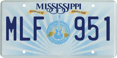 MS license plate MLF951