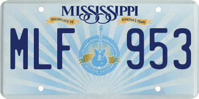 MS license plate MLF953