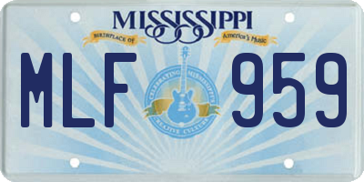 MS license plate MLF959
