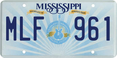 MS license plate MLF961