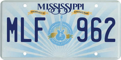 MS license plate MLF962