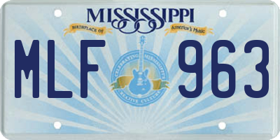 MS license plate MLF963