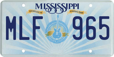 MS license plate MLF965