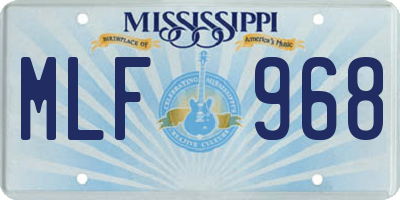 MS license plate MLF968
