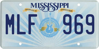 MS license plate MLF969