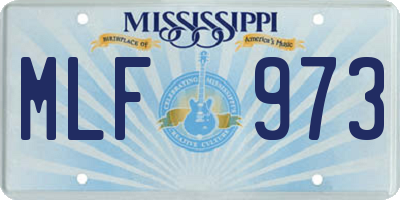 MS license plate MLF973