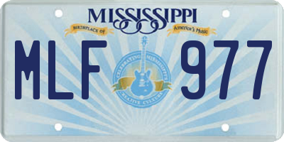 MS license plate MLF977