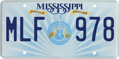 MS license plate MLF978