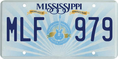 MS license plate MLF979