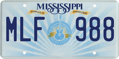 MS license plate MLF988