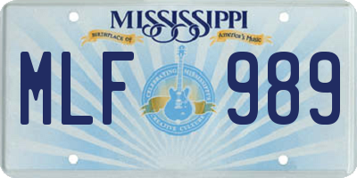 MS license plate MLF989