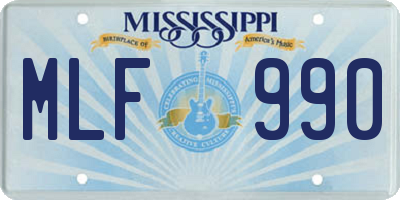 MS license plate MLF990