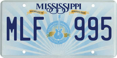 MS license plate MLF995
