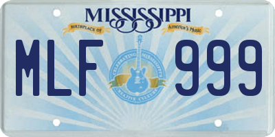 MS license plate MLF999