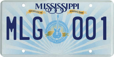 MS license plate MLG001