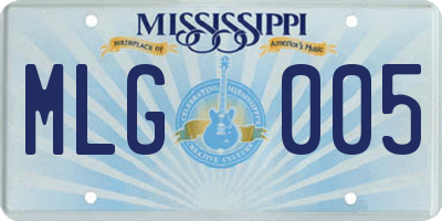 MS license plate MLG005