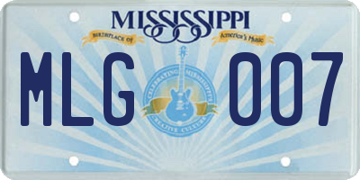 MS license plate MLG007